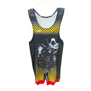 Туника для борьбы Merooj BOR45-3, черный/желтый/красный