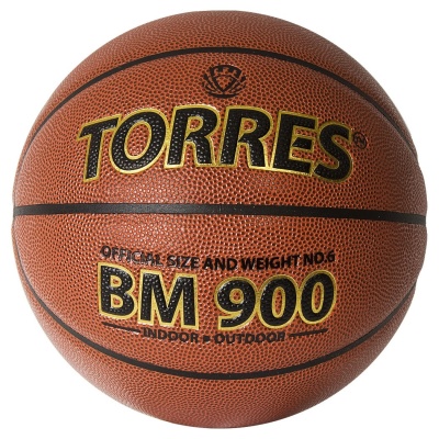 Мяч баскетбольный Torres BM900, B32036, ПУ-композит, бутил. камера, разм. 6