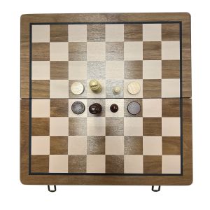 Шахматы-шашки Power Sports Magnetic Board C4501, разм. 390 х 390 мм, с чехлом, магнитные, дерево