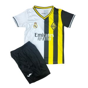 Форма футбольная детская клубная Joma Кайрат - Real Madrid, белый/желтый/черный