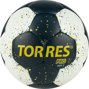 Мяч гандбольный Torres Pro H32163, ПУ, 4 подкл. слоев, гибрид сшивка, черный/белый, разм. 3