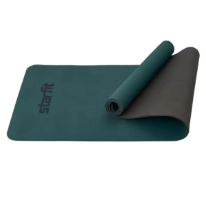 Коврик для йоги StarFit FM-201, ТПЭ, 6 мм, разм. 183 х 61 см, черный/холодный океан