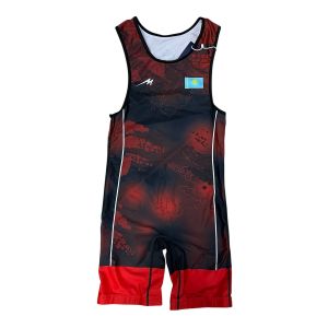 Туника для борьбы Merooj арт.215 KAZ, красный/черный