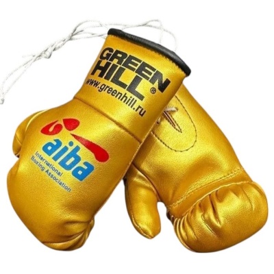 Брелок для ключей "Боксерские перчатки Green Hill", синт. кожа, золотой