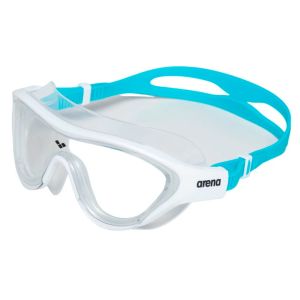 Полумаска для плавания детская Arena The One Mask JR 004309-202, прозрачные линзы, голубой/белый