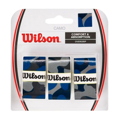 Овергрип для ракетки Wilson Camo WRZ470840, 3 шт., камуфляж синий