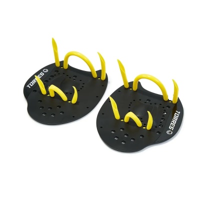 Лопатки для плавания Torres SWP112401BL, черный/желтый, разм. S