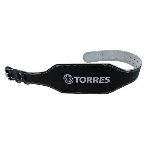 Пояс для тяжелой атлетики Torres PRL619018, шир. 15 см, нат.прес.кожа, черный