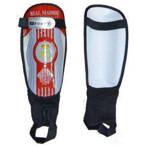 Щитки футбольные с голеностопом Real Madrid, красный/серый