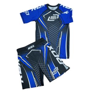 Рашгард 2 в 1 для MMA RDX MMA World 8506, футболка/шорты, синий