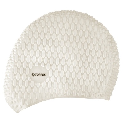 Шапочка для плавания Torres Bobbles SW-12204WH, силикон, белый