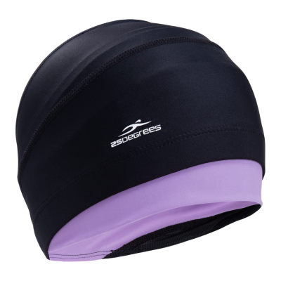 Шапочка для плавания 25Degrees Duplo Black/Lilac 25D22021A, тряпочная, для длинных волос, чер/фиол
