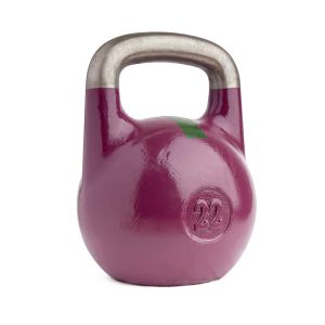 Гиря чемпионская 22 кг, чугун, фиолетовый с зеленой полосой