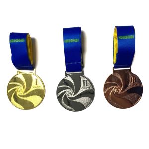 Медаль 6.5 см "Казахстан Шанырак/герб желто-синяя лента" M-18