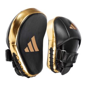 Лапы для бокса Adidas adiPFP01M, AdiStar Pro Speed MF Focus Pad, черный/золотой