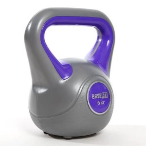 Гиря пластиковая BaseFit DB-503, 6 кг, серый/фиолетовый