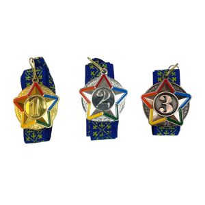 Медаль 4.5 см "Цветная звезда место"