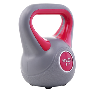 Гиря пластиковая BaseFit DB-503, 2 кг, серый/розовый