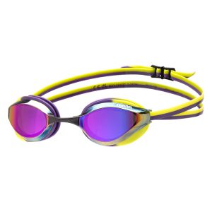 Очки для плавания Arena Python Mirror 1E763-122, фиолетовые линзы, желтый/фиолетовый