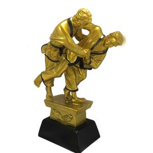 Статуэтка "Дзюдоисты" арт. 3181-C8, глина, 16.5 см, золотой/черный
