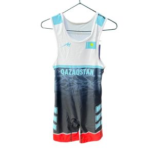 Туника для борьбы Merooj BOR27 Qazaqstan, черный/красный