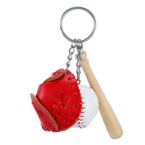 Брелок для ключей 0117 Бейсбол, синт. кожа/дерево