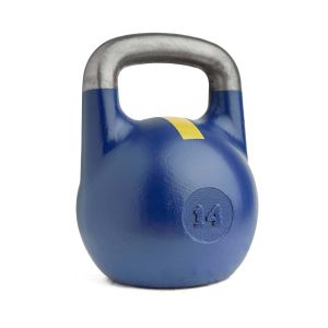 Гиря чемпионская 14 кг ГЧС-Ж/14, чугун, синий с желтой полосой