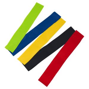 Набор фитнес резинок "Латекс", 5 шт., 30 х 5 см, зел./син./желт./крас./чер.