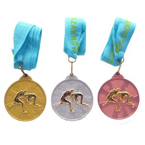 Медаль 6.5 см "Борьба молния двухцветная"