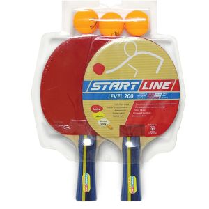 Набор для настольного тенниса Start Line Club Level 200, 2 ракетки, 3 шарика