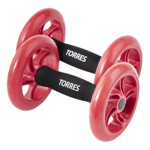 Ролик для пресса Torres PL52215, раздельный, черный/красный