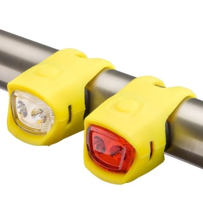 Фонари для велосипеда Stels JY-3204, передний и задний, 2 x CR2032, желтый