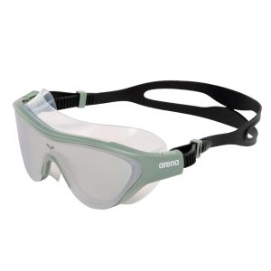 Полумаска для плавания Arena The One Mask Mirror 004308-102, серые линзы, зеленый/черный