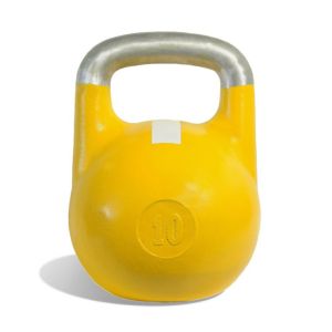 Гиря чемпионская 10 кг, алюминий, желтый с белой полосой