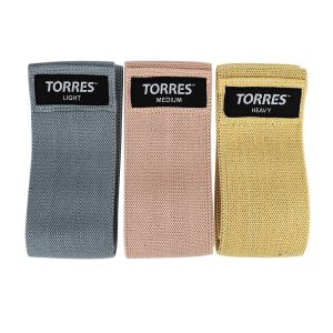 Набор фитнес резинок Torres AL02205, ткань, 3 шт., 38 х 8 см