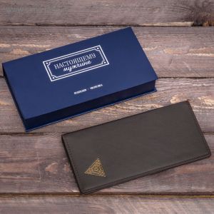 Кошелек "Настоящему мужчине", кожзам, в подарочной упаковке