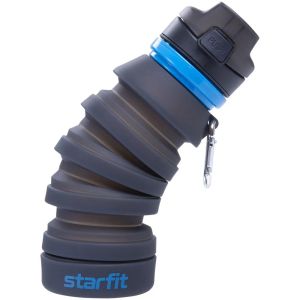 Бутылка StarFit FB-100, складная, 500 мл, с карабином, серый
