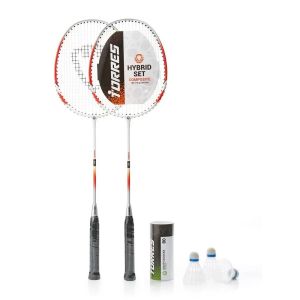 Набор для бадминтона Torres Hybrid BD20505, стал. стерж, алюм. обод, 2 рак, 3 вол, чехол, оранжевый