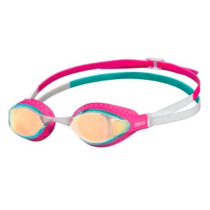 Очки для плавания Arena Air-Speed Mirror 003151-205, желтые линзы, розовый/белый