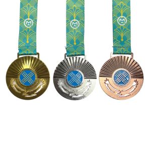 Медаль 8,5 см "Шанырак+орел снизу" M-26, зеленая лента