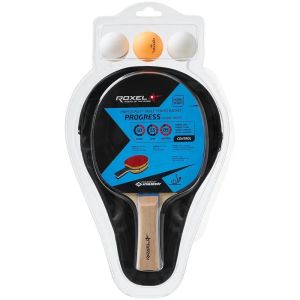 Набор для настольного тенниса Roxel Hobby Progress (ЦБ-00004521), 1 ракетка, 3 шарика, чехол