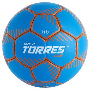 Мяч гандбольный Torres Club H32442, ПУ, 5 подкл. слоев, руч. сшивка, синий, разм. 2