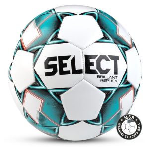 Мяч футбольный Select Brillant Replica, разм. 4, белый/синий Мяч футбольный Select Brillant Replica, разм. 4, белый/синий
