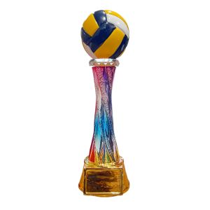 Статуэтка "Волейбольный мяч на цветной подставке" арт.SZ-071, глина, 27.5 см, цветной