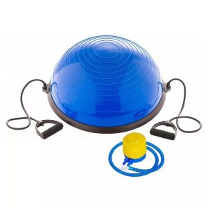 Полусфера "BOSU", с эспандерами, с насосом, синий