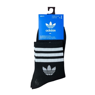 Носки мужские Adidas B055, средняя посадка, черный, разм. 41-47