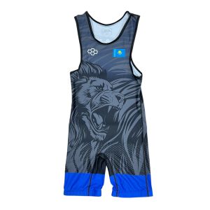 Туника для борьбы KZ Lion арт.325, черный/синий