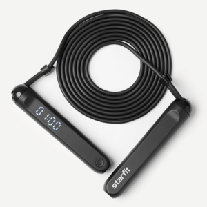 Скакалка StarFit RP-701, ПВХ, длина 3 м, умная, с пласт. ручками, черный