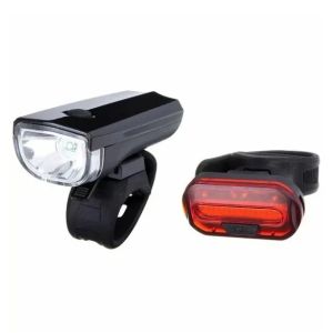 Фонари для велосипеда STG JY7024+6068T X81489, передний и задний, 2 x CR2032, 2 x AA, черный