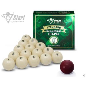 Шары бильярдные Start Billiards Standard 797401, 16 шт., РП 68 мм